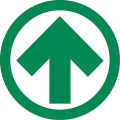 NMC - "Arrow", 36" Long x 36" Wide, Asphalt Art Safety Sign - Round, 0.005" Thick, Use for Workplace/Safety - Exact Tool & Supply