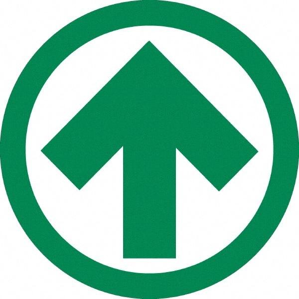 NMC - "Arrow", 23" Long x 23" Wide, Sportwalk Safety Sign - Round, 0.005" Thick, Use for Workplace/Safety - Exact Tool & Supply