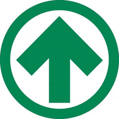 NMC - "Arrow", 23" Long x 23" Wide, Sportwalk Safety Sign - Round, 0.005" Thick, Use for Workplace/Safety - Exact Tool & Supply