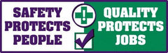 NMC - "Quality Protects Jobs", 23" Long x 72" Wide, Texwalk Safety Sign - Rectangle, 0.005" Thick, Use for Workplace/Safety - Exact Tool & Supply