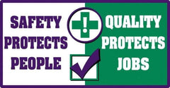 NMC - "Quality Protects Jobs", 24" Long x 46" Wide, Texwalk Safety Sign - Rectangle, 0.005" Thick, Use for Workplace/Safety - Exact Tool & Supply