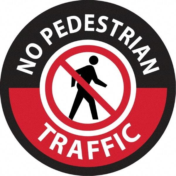 NMC - "No Pedestrian Traffic", 36" Long x 36" Wide, Sportwalk Safety Sign - Rectangle, 0.005" Thick, Use for Workplace/Safety - Exact Tool & Supply