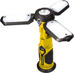 Stanley - Yellow/Black Portable Work Light - 300 Lumens, Rechargeable Battery, 18 LED Lamp - Exact Tool & Supply