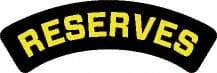 NMC - Reserves, Hard Hat Label - Yellow on Black, 0.004" Thick, Indoor or Outdoor, Adhesive Backed, For Accident Prevention - Exact Tool & Supply