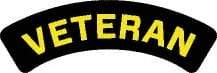 NMC - Veteran, Hard Hat Label - Yellow on Black, 0.004" Thick, Indoor or Outdoor, Adhesive Backed, For Accident Prevention - Exact Tool & Supply