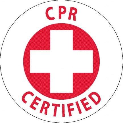 NMC - CPR Certified, Hard Hat Label - Red on White, 0.045" Thick, For Certified Operator - Exact Tool & Supply