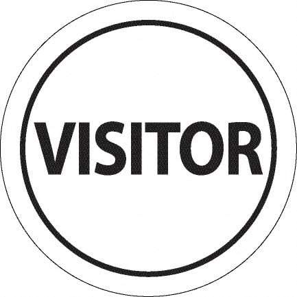 NMC - Visitor, Hard Hat Label - Black on White, 0.045" Thick, For Accident Prevention - Exact Tool & Supply