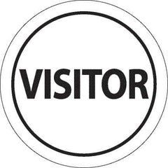 NMC - Visitor, Hard Hat Label - Black on White, 0.045" Thick, For Accident Prevention - Exact Tool & Supply