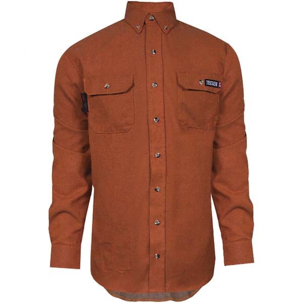 National Safety Apparel - Size 2XL Orange Flame Resistant/Retardant Long Sleeve Button Down Shirt - Exact Tool & Supply