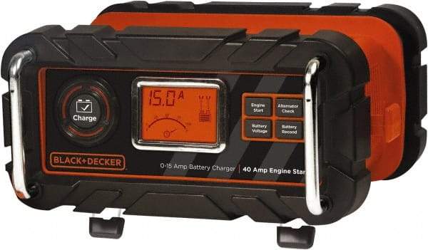 Black & Decker - 12 Volt Automatic Charger/Maintainer - 15 Amps, 40 Starter Amps - Exact Tool & Supply