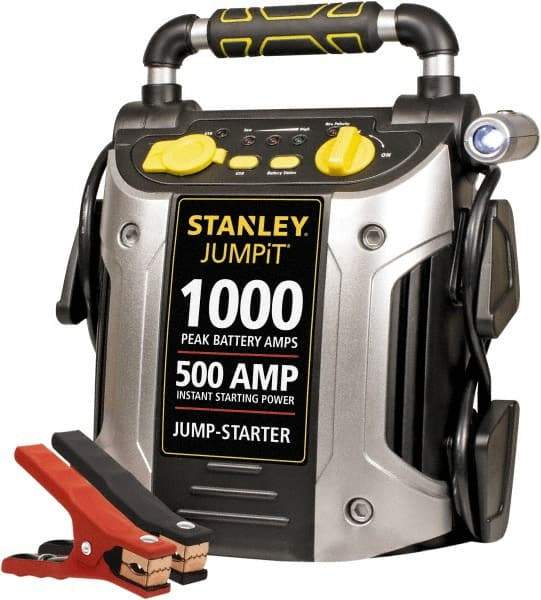Stanley - 12 Volt Jump Starter - 500 Amps, 1,000 Peak Amps - Exact Tool & Supply