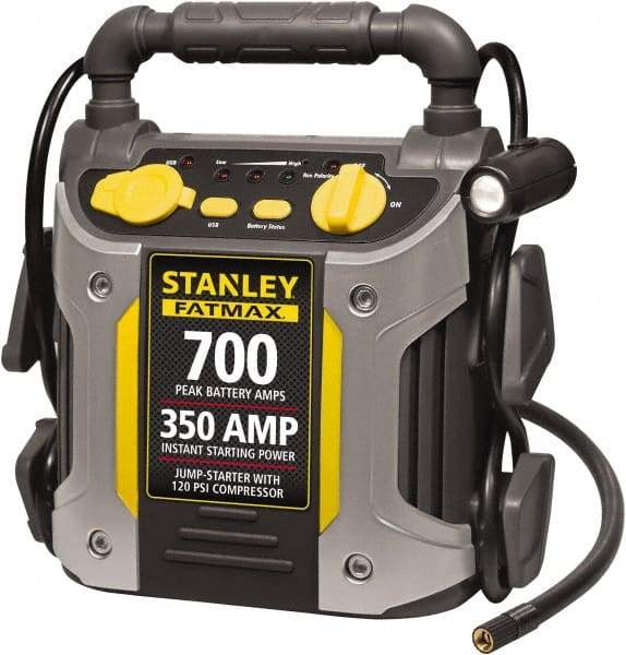 Stanley - 12 Volt Jump Starter with Inflator - 350 Amps, 700 Peak Amps - Exact Tool & Supply