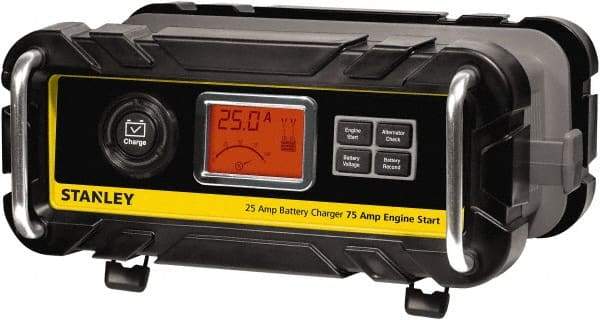 Stanley - 12 Volt Automatic Charger/Maintainer - 25 Amps, 75 Starter Amps - Exact Tool & Supply