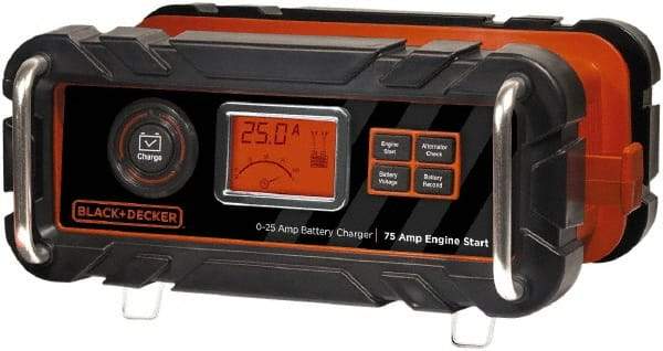 Black & Decker - 12 Volt Automatic Charger/Maintainer - 25 Amps, 75 Starter Amps - Exact Tool & Supply