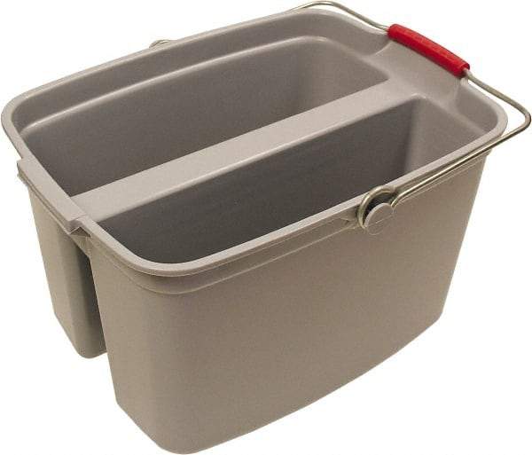 O-Cedar - 19 Qt Plastic Bucket - 18" Long x 10" High x 12-3/4" Wide, Gray - Exact Tool & Supply