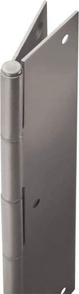 Stanley - 86" Long x 5" Wide, 22" Knuckle, Stainless Steel Continuous Hinge - 0.75" Thick, With Holes - Exact Tool & Supply