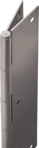 Stanley - 74" Long x 5" Wide, 21" Knuckle, Stainless Steel Continuous Hinge - 0.75" Thick, With Holes - Exact Tool & Supply