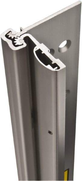 Stanley - 79" Long x 4" Wide, Aluminum Continuous Hinge - 0.11" Thick, With Holes - Exact Tool & Supply