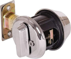Stanley - 1-3/8 to 2" Door Thickness, Bright Chrome Finish, Single Cylinder Deadbolt - Nonhanded Handling, Key Override, Single Cylinder - Exact Tool & Supply