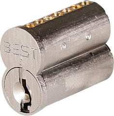 Best - Best I/C Core Small Format IC Cylinder - Satin Chrome Coated, Brass/Zinc Alloy - Exact Tool & Supply