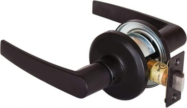 Stanley - Grade 2 Passage Lever Lockset - 2-3/8 & 2-3/4" Back Set, Keyless Cylinder, Brass Alloy, Oil Rubbed Bronze Finish - Exact Tool & Supply