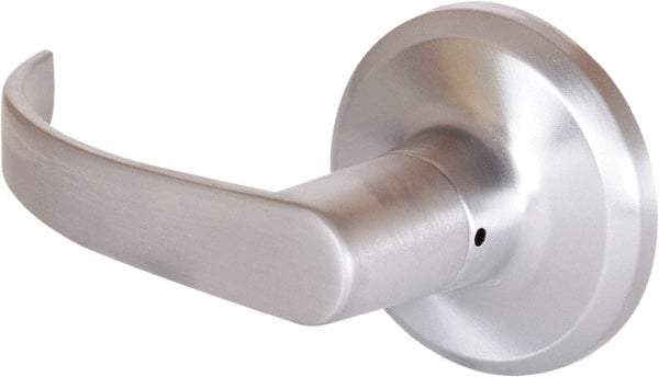 Stanley - Grade 2 Dummy Lever Lockset - 2-3/8 & 2-3/4" Back Set, Keyless Cylinder, Brass Alloy, Satin Chrome Finish - Exact Tool & Supply
