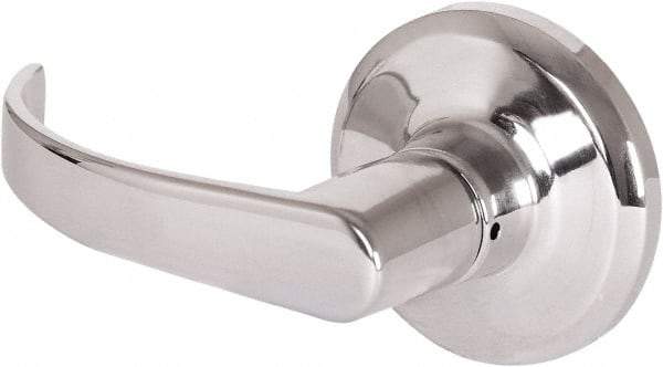 Stanley - Grade 2 Dummy Lever Lockset - 2-3/8 & 2-3/4" Back Set, Keyless Cylinder, Brass Alloy, Bright Chrome Finish - Exact Tool & Supply