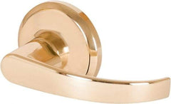 Stanley - Grade 2 Dummy Lever Lockset - 2-3/8 & 2-3/4" Back Set, Keyless Cylinder, Brass Alloy, Bright Brass Finish - Exact Tool & Supply