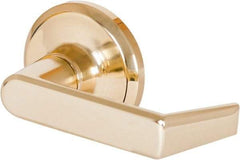 Stanley - Grade 2 Dummy Lever Lockset - 2-3/8 & 2-3/4" Back Set, Keyless Cylinder, Brass Alloy, Bright Brass Finish - Exact Tool & Supply