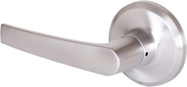 Stanley - Grade 2 Dummy Lever Lockset - 2-3/8 & 2-3/4" Back Set, Keyless Cylinder, Brass Alloy, Satin Chrome Finish - Exact Tool & Supply