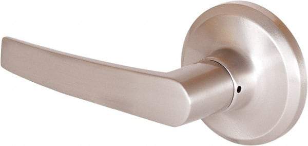 Stanley - Grade 2 Dummy Lever Lockset - 2-3/8 & 2-3/4" Back Set, Keyless Cylinder, Brass Alloy, Satin Nickel Finish - Exact Tool & Supply