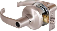 Stanley - Grade 2 Office Lever Lockset - 2-3/8 & 2-3/4" Back Set, Brass Alloy, Satin Nickel Finish - Exact Tool & Supply
