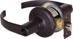 Stanley - Grade 2 Office Lever Lockset - 2-3/8 & 2-3/4" Back Set, Brass Alloy, Oil Rubbed Bronze Finish - Exact Tool & Supply