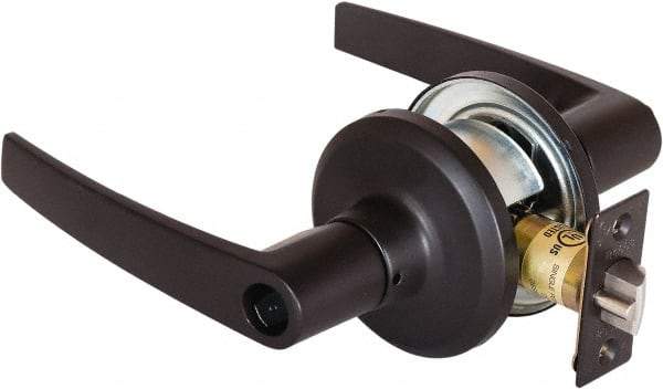 Stanley - Grade 2 Office Lever Lockset - 2-3/8 & 2-3/4" Back Set, Brass Alloy, Oil Rubbed Bronze Finish - Exact Tool & Supply