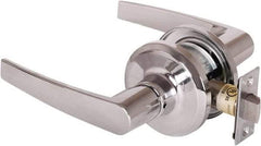 Stanley - Grade 2 Passage Lever Lockset - 2-3/8 & 2-3/4" Back Set, Keyless Cylinder, Brass Alloy, Bright Chrome Finish - Exact Tool & Supply