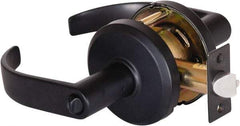 Stanley - Grade 2 Entrance Lever Lockset - 2-3/4" Back Set, Key In Lever Cylinder, Brass Alloy, Oil Rubbed Bronze Finish - Exact Tool & Supply