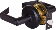 Stanley - Grade 2 Entrance Lever Lockset - 2-3/4" Back Set, Key In Lever Cylinder, Brass Alloy, Oil Rubbed Bronze Finish - Exact Tool & Supply