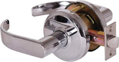 Stanley - Grade 2 Passage Lever Lockset - 2-3/4" Back Set, Keyless Cylinder, Brass Alloy, Bright Chrome Finish - Exact Tool & Supply