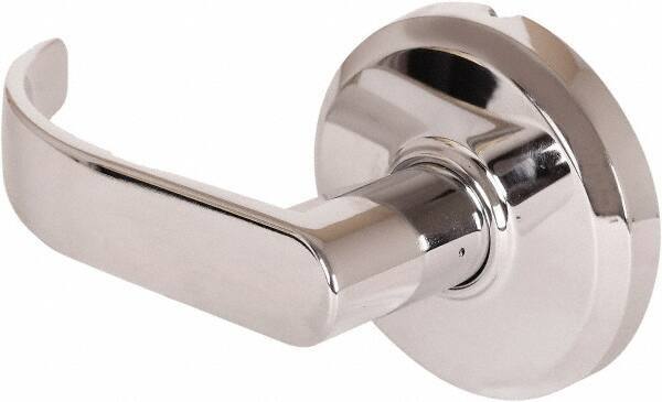 Stanley - Grade 2 Dummy Lever Lockset - 2-3/4" Back Set, Keyless Cylinder, Brass Alloy, Bright Chrome Finish - Exact Tool & Supply