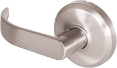 Stanley - Grade 2 Dummy Lever Lockset - 2-3/4" Back Set, Keyless Cylinder, Brass Alloy, Nickel Finish - Exact Tool & Supply
