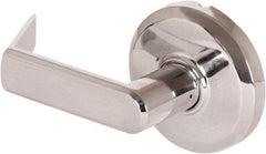 Stanley - Grade 2 Dummy Lever Lockset - 2-3/4" Back Set, Keyless Cylinder, Brass Alloy, Bright Chrome Finish - Exact Tool & Supply