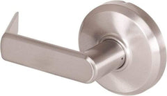 Stanley - Grade 2 Dummy Lever Lockset - 2-3/4" Back Set, Keyless Cylinder, Brass Alloy, Nickel Finish - Exact Tool & Supply