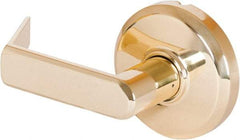 Stanley - Grade 2 Dummy Lever Lockset - 2-3/4" Back Set, Keyless Cylinder, Brass Alloy, Bright Brass Finish - Exact Tool & Supply