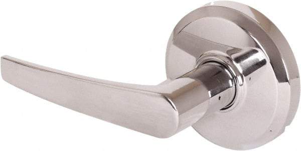 Stanley - Grade 2 Dummy Lever Lockset - 2-3/4" Back Set, Keyless Cylinder, Brass Alloy, Bright Chrome Finish - Exact Tool & Supply