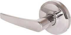 Stanley - Grade 2 Dummy Lever Lockset - 2-3/4" Back Set, Keyless Cylinder, Brass Alloy, Bright Chrome Finish - Exact Tool & Supply