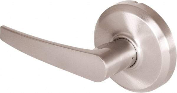 Stanley - Grade 2 Dummy Lever Lockset - 2-3/4" Back Set, Keyless Cylinder, Brass Alloy, Nickel Finish - Exact Tool & Supply