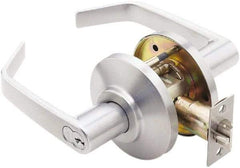 Best - Grade 2 Entrance Lever Lockset - 2-3/4" Back Set, Key In Lever Cylinder, Brass Alloy, Satin Chrome Finish - Exact Tool & Supply