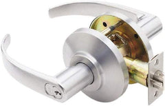 Best - Grade 2 Entrance Lever Lockset - 2-3/4" Back Set, Key In Lever Cylinder, Brass Alloy, Satin Chrome Finish - Exact Tool & Supply
