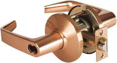 Best - Grade 2 Entrance Lever Lockset - 2-3/4" Back Set, Key In Lever Cylinder, Brass Alloy, Satin Bronze Finish - Exact Tool & Supply