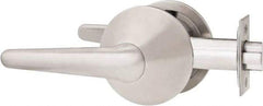 Stanley - Grade 1 Passage Lever Lockset - 2-3/4" Back Set, Keyless Cylinder, Brass Alloy, Stainless Steel Finish - Exact Tool & Supply